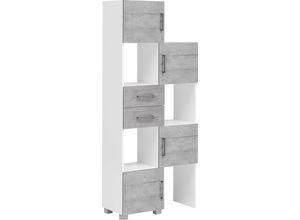 4027181111772 - Schieberegal SCHILDMEYER Samu Regale Gr B H T 346 cm x 1648 cm x 315 cm offene Fächer grau (weiß steingrau) Bad-Hochschrank Bad-Seitenschrank Bad-Hochschränke