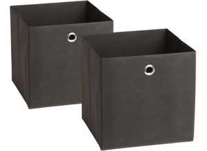 4027181117286 - Faltbox SCHILDMEYER Box grau (anthrazit) B H T 32cm x 32cm x 32cm Pappe Vlies Aufbewahrungsboxen 2er-Set mit Vliesüberzug