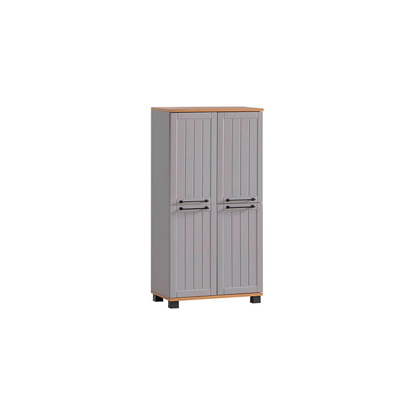 4027181118047 - Badschrank Jelda 154235 platingrau eiche-landhaus 598 x 326 x 1169 cm 4027181118047 MÖBELPARTNER