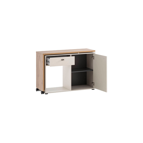 4027181118344 - Schreibtischkombination Tiny Working 701836 753cm (H) 1046x39cm (BxT) rechteckig eiche   creme eiche 4027181118344 MÖBELPA