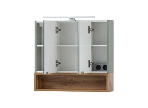 4027181119433 - - Spiegelschrank »Smilla« - 665x16x645cm - silber - Holz   Glas   Metall