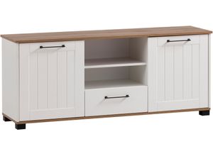 4027181120545 - TV-Schrank SCHILDMEYER Jelda Breite 146 cm Schränke Gr B H T 1461 cm x 619 cm x 410 cm 2 St weiß (mattweiß eiche landhausfarben) TV-Sideboards