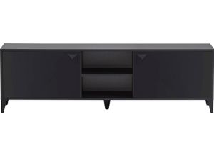 4027181120873 - TV-Board LOOKS BY WOLFGANG JOOP Looks Classic Sideboards Gr B H T 1600 cm x 487 cm x 390 cm schwarz (schwarzmatt) TV-Lowboards Mit hochwertigen Metallbeschlägen und Softclose-Scharnieren