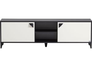 4027181120903 - TV-Board LOOKS BY WOLFGANG JOOP Looks Classic Sideboards Gr B H T 1600 cm x 487 cm x 390 cm schwarz (schwarzmatt cremebeige) TV-Lowboards Mit hochwertigen Metallbeschlägen und Softclose-Scharnieren