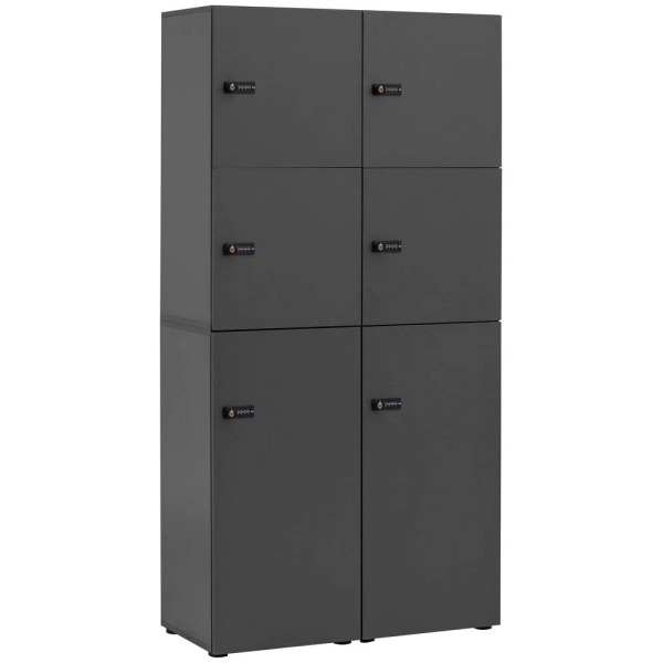 4027181124208 - Spind Locked anthrazit 702028 6 Schließfächer 908 x 407 x 1852 cm 4027181124208 MÖBELPARTNER