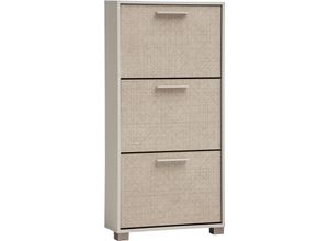 4027181124871 - Schuhschrank »Edno Schuhschrank Breite 59 cm« (1 St) Fronten in Canasta-Dekor mit Korbgeflecht Platz für 9 Paar Schuhe