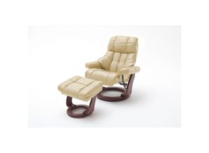 4027207116958 - iNNoSeat by MCA + CALGARY XXL Relaxer 180 mit Hocker - versch Ausführungen - creme walnuss