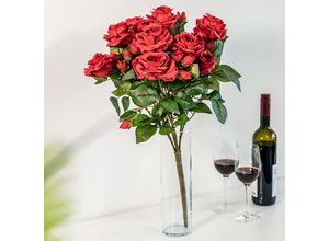 4027234264639 - Kunstpflanze Rosenstrauß Romance rot