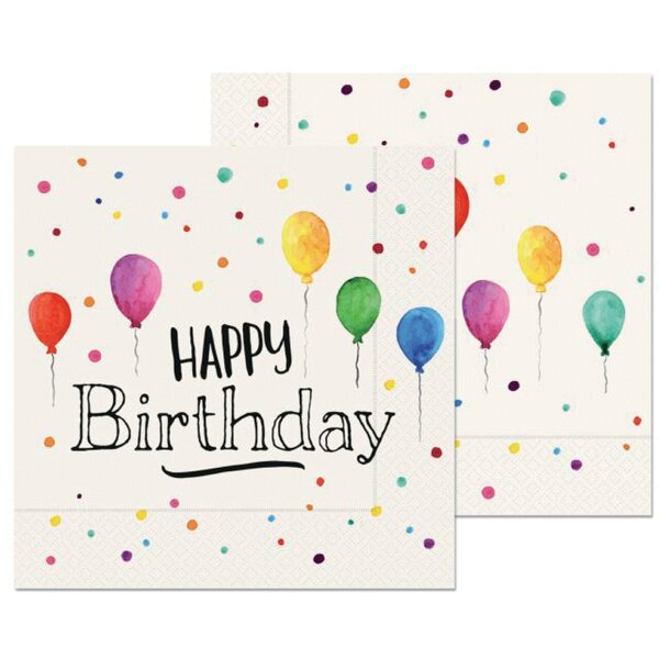4027268251612 - Serviette 20er 330 mm x 330 mm dreilagig Motiv Happy Birthday 4027268251612 20 Stück 4027268251612 - Serviette 20er 330 mm x 330 mm dreilagig Motiv Happy Birthday 4027268251612 20 Stück