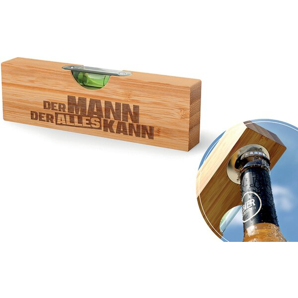 4027268332953 - Flaschenöffner aus Bambus und Edelstahl Motiv Mann Kann 4027268332953 LA VIDA