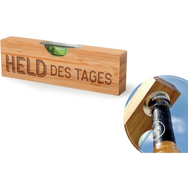 4027268332977 - Flaschenöffner aus Bambus und Edelstahl Motiv Held des Tages 4027268332977 LA VIDA