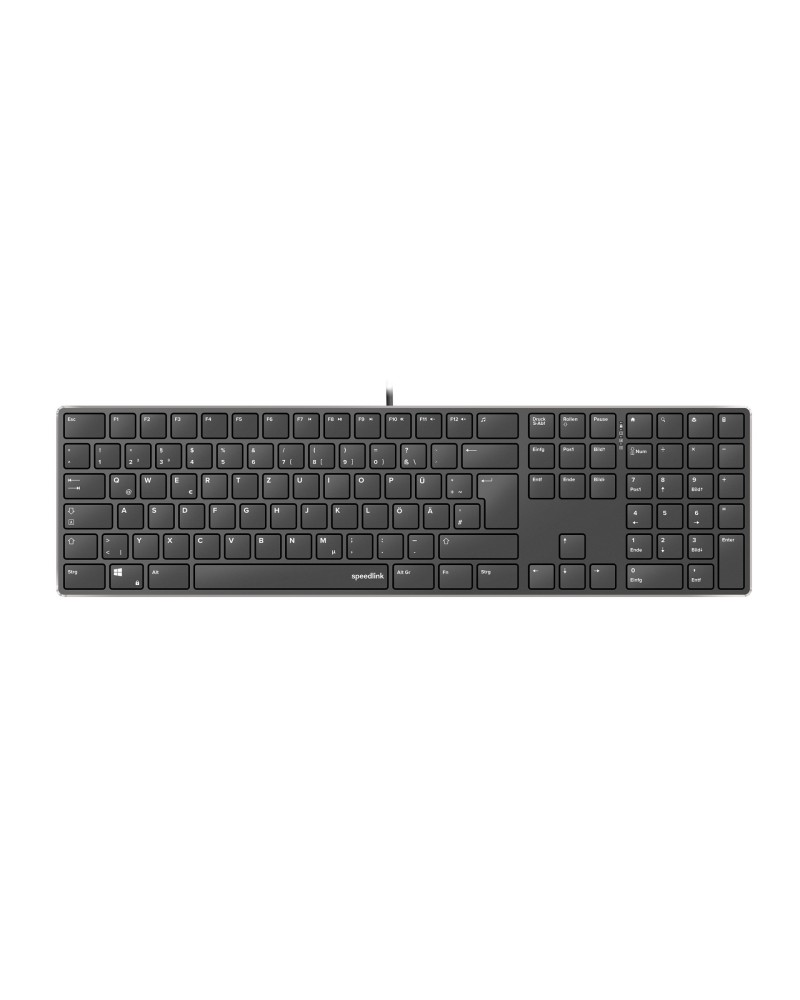 4027301550962 - SpeedLink RIVA Slim Kabelgebunden Tastatur Deutsch QWERTZ Schwarz Geräuscharme Tasten