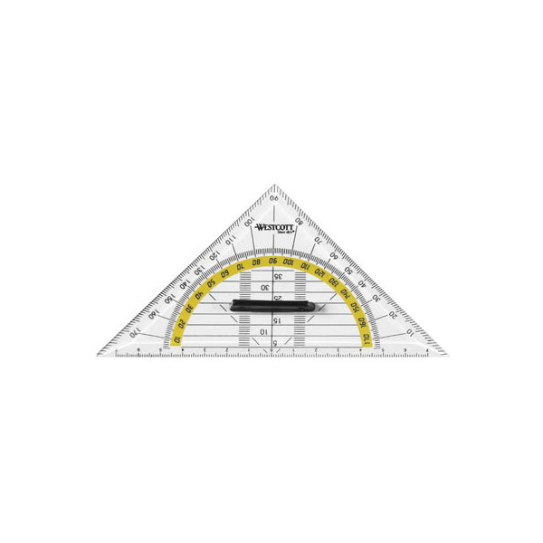 4027521512207 - Kunststoff-Geometriedreieck E-10133BP transparent 16cm mit abnehmbarem Griff 4027521512207 Westcott