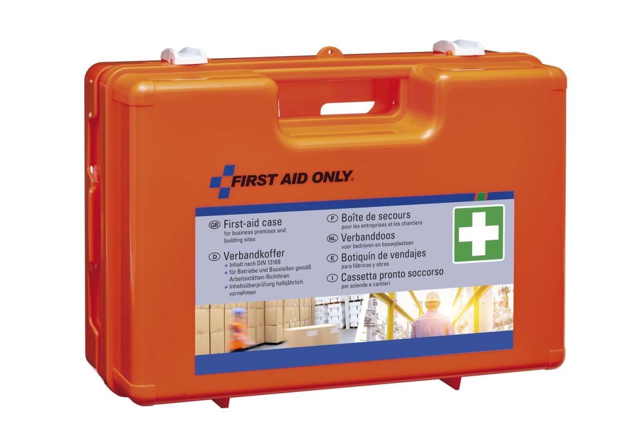 4027521522091 - First Aid Only - Arbeitsplatz Notfall-Set mit Handgriff din 13169 Orange