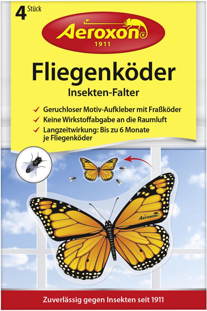 4027600274408 - Aeroxon® Fliegenköder Insekten-Falter Bekämpft Fliegen mit einem geruchlosen Fraßköder 1 Packung = 4 Stück