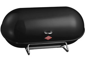 4027801207939 - Brotkasten WESCO Breadboy schwarz B443cm H21cm L23cm Stahlblech Lebensmittelaufbewahrungsbehälter klapperfreier Schwenkdeckel   Lüftungslöcher   Griff