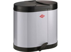 4027801208448 - Mülltrennsystem WESCO Ökosammler 170 (Beta) grau B36cm H43cm T45cm Stahlblech Kunststoff Mülleimer mit Kunststoffeinsatz Deckel und Fußtritt aus Kunststoff Bodenring