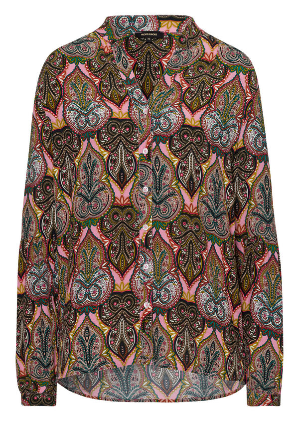 4027819726651 - More & More Bluse Damen Viskose rosa gemustert 4027819726651 - More & More Bluse Damen Viskose rosa gemustert
