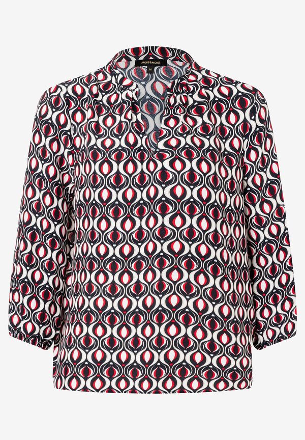 4027819881657 - Viskosebluse grafischer Print marine rot Frühjahrs-Kollektion