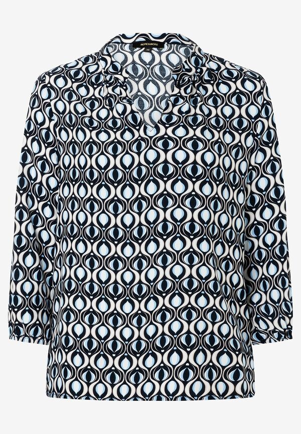 4027819881695 - Viskosebluse grafischer Print marine hellblau Frühjahrs-Kollektion