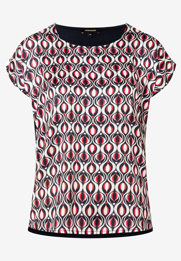 4027819883026 - Blusenshirt grafischer Print marine rot Frühjahrs-Kollektion