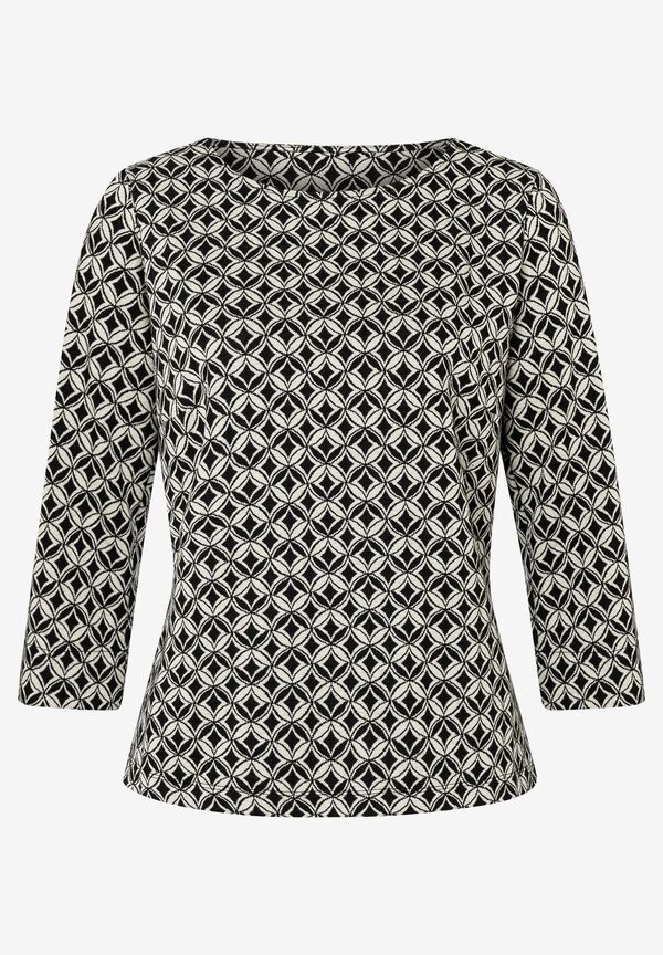 4027819896576 - Jersey-Top schwarz ecru Frühjahrs-Kollektion