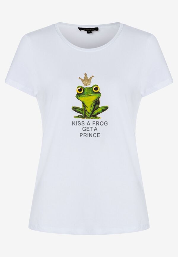 4027819898495 - T-Shirt mit Frosch-Print weiß Frühjahrs-Kollektion