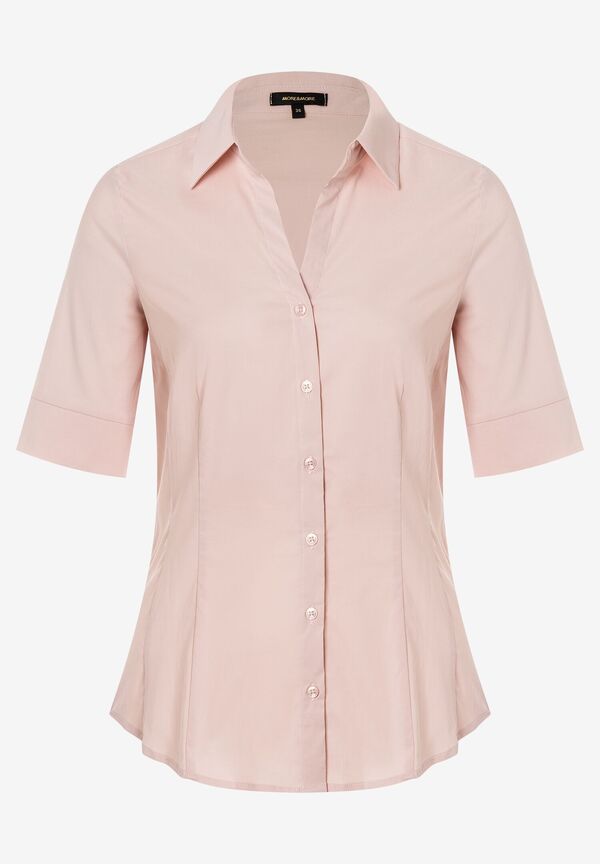 4027819909566 - Baumwoll Stretch Bluse powder rose Sommer-Kollektion