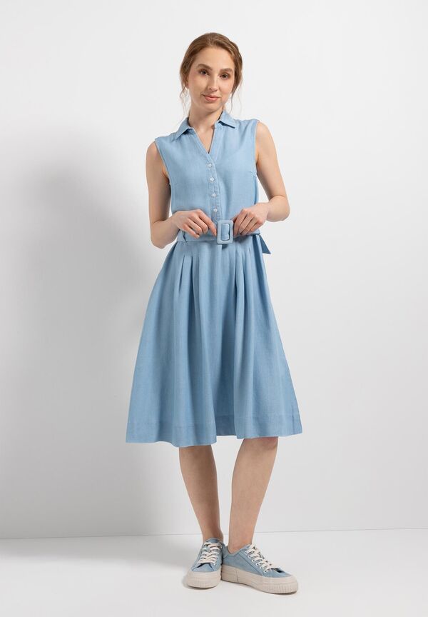 4027819935596 - Lyocell Kleid denim blue Sommer-Kollektion 4027819935596 - Lyocell Kleid denim blue Sommer-Kollektion