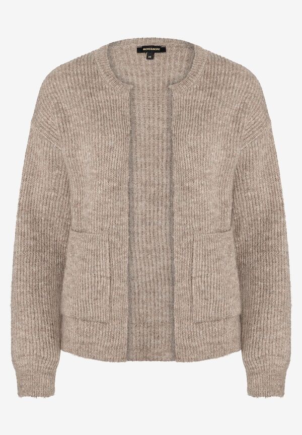 4027819973543 - Rippen-Strickjacke taupe melange Herbst-Kollektion