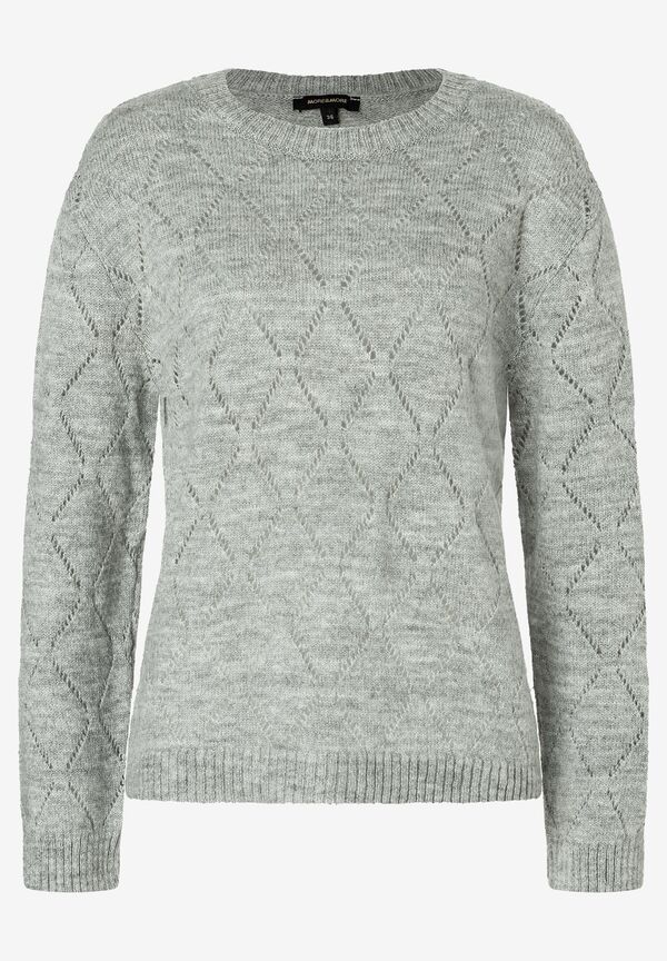 4027819981944 - Ajour-Pullover grau melange Herbst-Kollektion