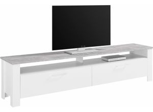 4027929361346 - Lowboard HOMEXPERTS Zabona Sideboards weiß (weiß beton optik) Lowboards Breite 200 cm