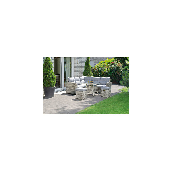 4028041973936 - Lounge-Dining-Gruppe Windsor Eck-Sofa H oher Tisch Aluminiumgestell   Kunststoff