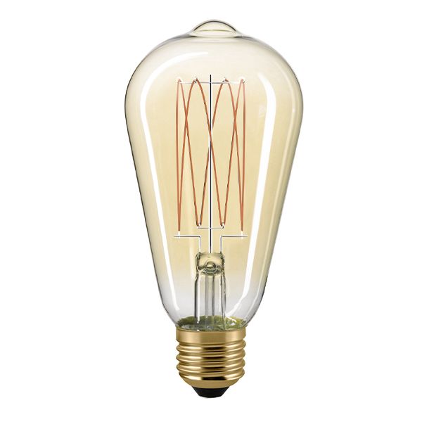 4028085612822 - LED Filament Leuchtmittel Edison Slim Gold 7W E27 640lm 2500K dimmbar 4028085612822 - LED Filament Leuchtmittel Edison Slim Gold 7W E27 640lm 2500K dimmbar