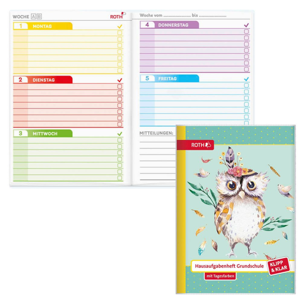 4028279490717 - Hausaufgabenheft 89495 Klipp & Klar Hausaufgaben   liniert A5 blau 4028279490717 Roth