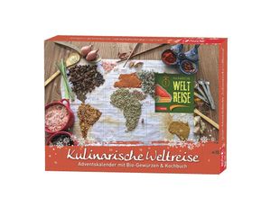 4028279650159 - Kulinarische Weltreise Adventskalender mit Bio-Gewürzen (24 x 5g + Kochbuch) 202