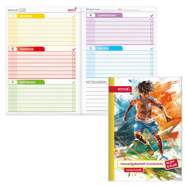 4028279870083 - Hausaufgabenheft 89482 Klipp & Klar Hausaufgaben   liniert A5 weiß 4028279870083 Roth