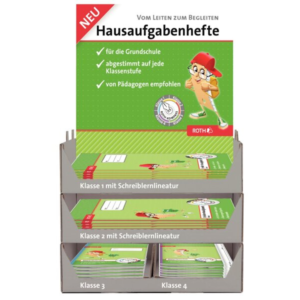 4028279892566 - Display Hausaufgabenhefte Klasse 1 - 4 je 10 hefte pro Klasse 89256 4028279892566 Roth