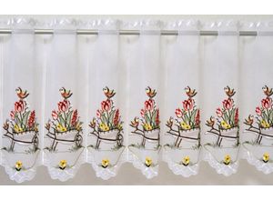 4028298290961 - Scheibengardine »Schubkarre« (1 St) veredelt mit echter Plauener Spitze Stickerei