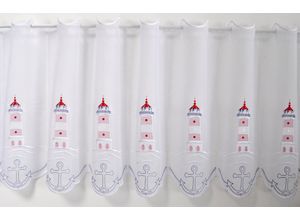 4028298291883 - Scheibengardine »Leuchtturm« (1 St) mit echter Plauener Spitze Stickerei