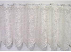 4028298294686 - Scheibengardine STICKEREIEN PLAUEN Panneau Kringel Gr 5 bunt B150cm H60cm Jacquard Polyester Gardinen