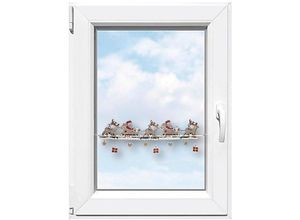 4028298305740 - Scheibengardine STICKEREIEN PLAUEN Weihnachtsmann Gr 1 rot (rot beige) B44cm H19cm Polyester Gardinen Fensterdekoration Weihnachtsmann 4028298305740 - Scheibengardine STICKEREIEN PLAUEN Weihnachtsmann Gr 1 rot (rot beige) B44cm H19cm Polyester Gardinen Fensterdekoration Weihnachtsmann
