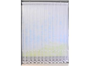 4028298307690 - Gardine STICKEREIEN PLAUEN Düne Gardinen Gr 140 cm Smokband 450 cm rot (bordeaux weiß) Smokband