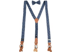 4028386664810 - Prince BOWTIE Hosenträger Set Paisley für Herren blau OneSize