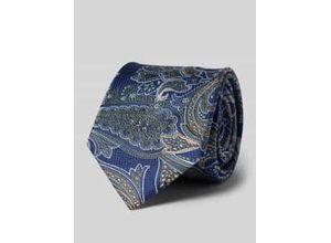 4028386780633 - Seidenkrawatte mit Allover-Paisley-Stitching (7cm)