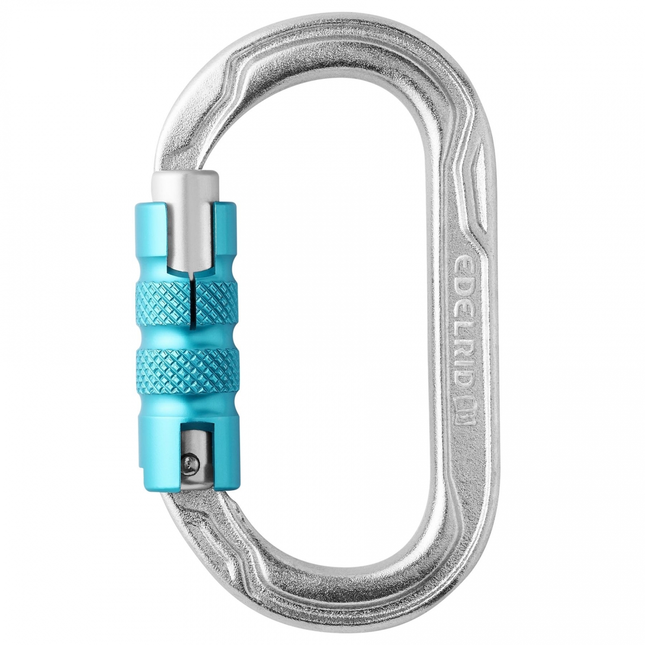 4028545159072 - Ovaler Stahlkarabiner Dreifachverschluss 30kN EN 362 Arbeitssicherheit Silber