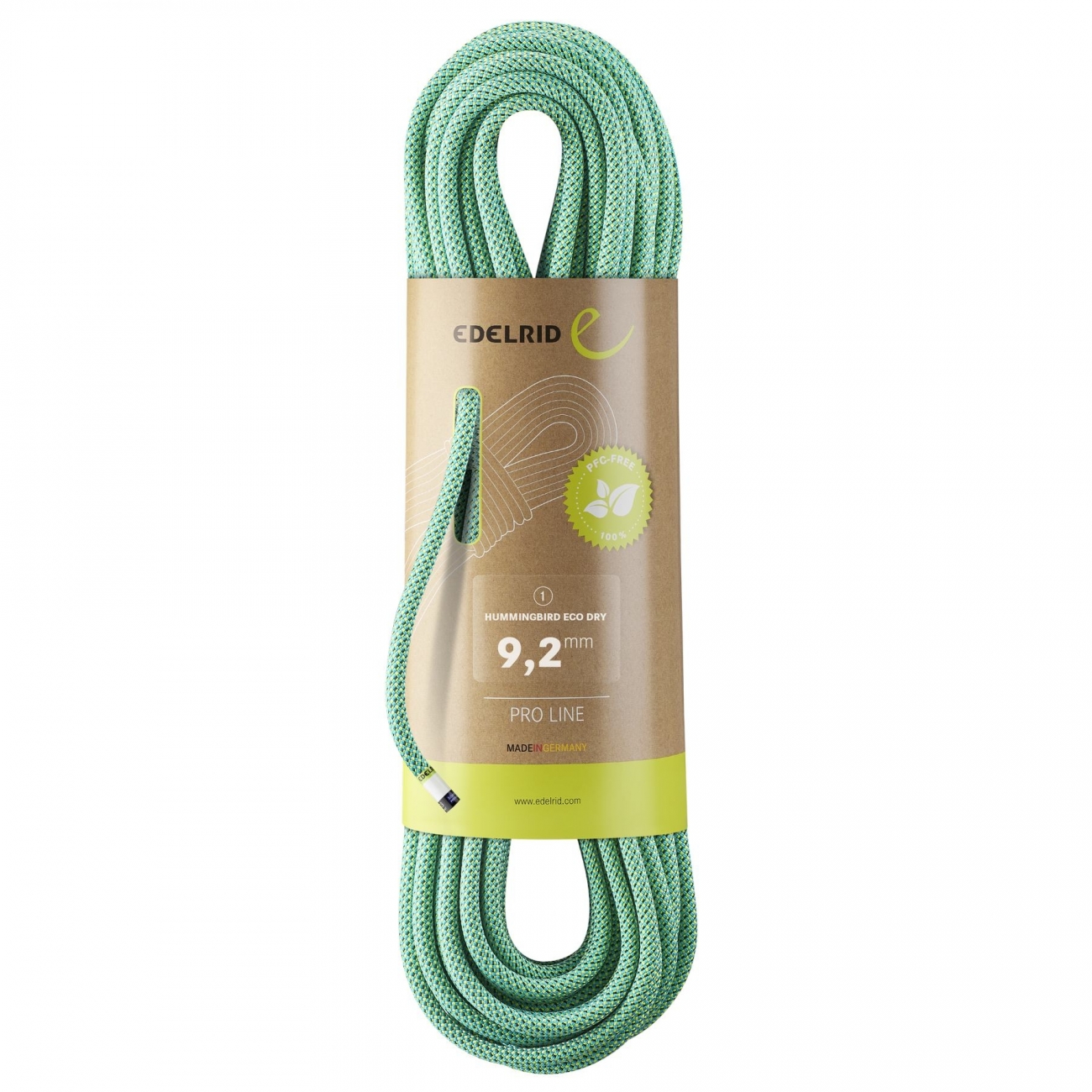 4028545169439 - Hummingbird Eco Dry Dynamisches Kletterseil 92mm 30M Icemint-Citrus PFC PFAS-frei 4028545169439 - Hummingbird Eco Dry Dynamisches Kletterseil 92mm 30M Icemint-Citrus PFC PFAS-frei