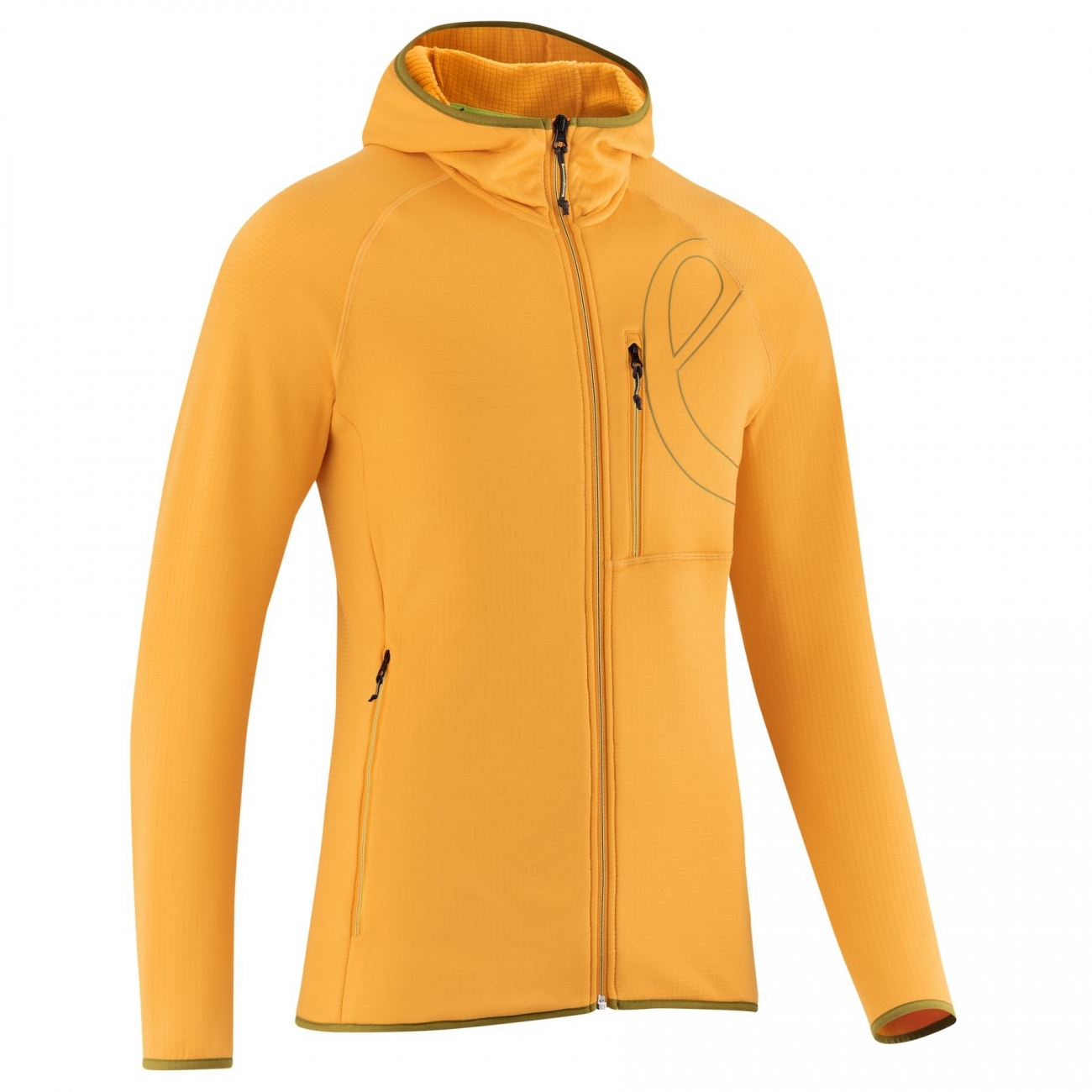 4028545184975 - Technische Fleecejacke ME NEST Kapuze Marigold XS Leicht Thermisch Stretch Recycelt Sport Arbeit
