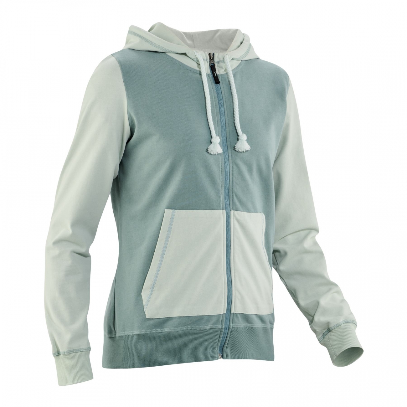 4028545199597 - Wo Bege Kapuzenpullover Zip Kängurutaschen Baumwolle Mineralblau XL