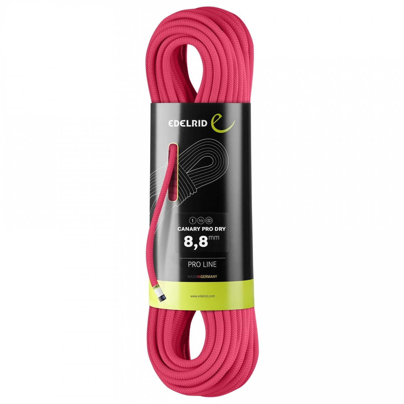 4028545213040 - Dynamisches Kletterseil Canary Pro Dry 88mm 70m Rosa Dreifach zert